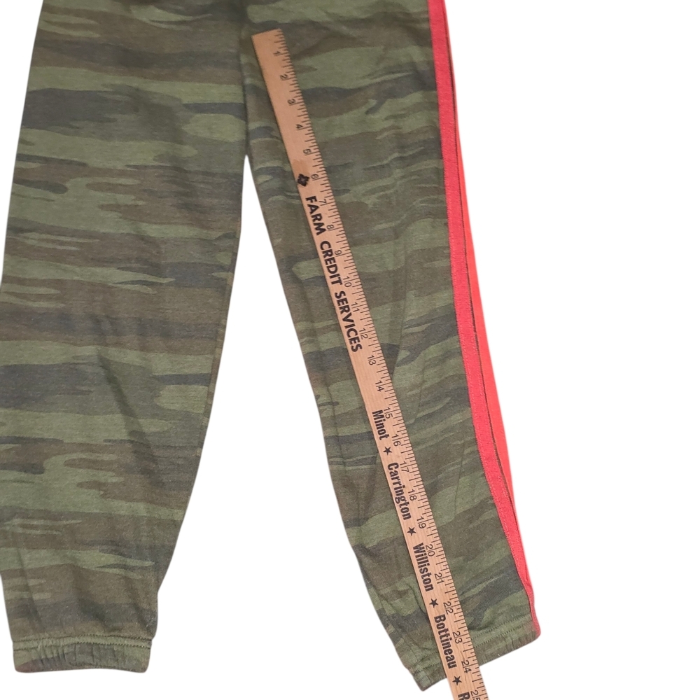 Aviator Nation Olive Green Camo Joggers with 5 Rainbow Side Stripe Youth Size 14 - Picture 6 of 6